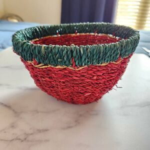 Strawberry watermelon fruit woven Brown basket home decor storage